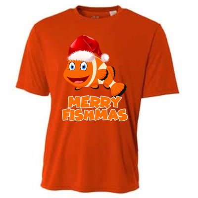 Merry Fishmas Gift Cooling Performance Crew T-Shirt