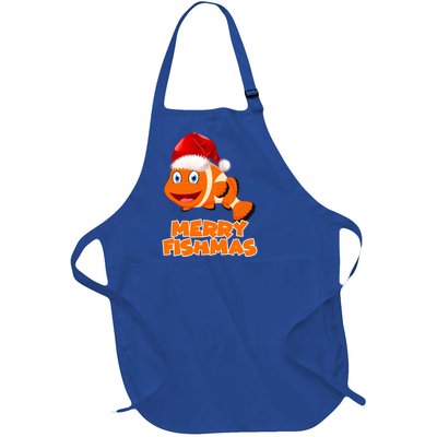 Merry Fishmas Gift Full-Length Apron With Pockets