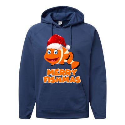 Merry Fishmas Gift Performance Fleece Hoodie