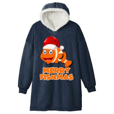 Merry Fishmas Gift Hooded Wearable Blanket