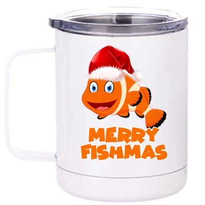 Merry Fishmas Gift 12 oz Stainless Steel Tumbler Cup