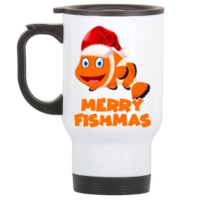 Merry Fishmas Gift Stainless Steel Travel Mug