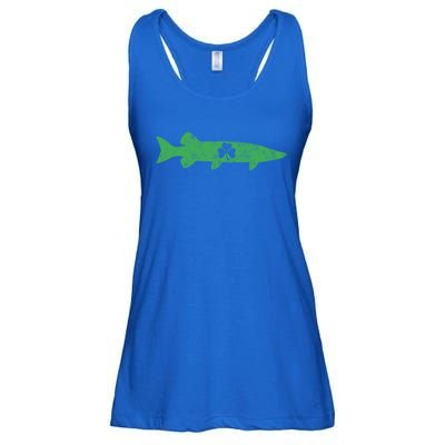 Musky Fishing Gift St Patrick's Day Irish Fisher Gift Ladies Essential Flowy Tank