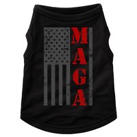 Maga Flag Gray And Red Distressed American Flag Doggie Tank