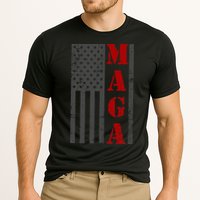 Maga Flag Gray And Red Distressed American Flag Performance Shirt