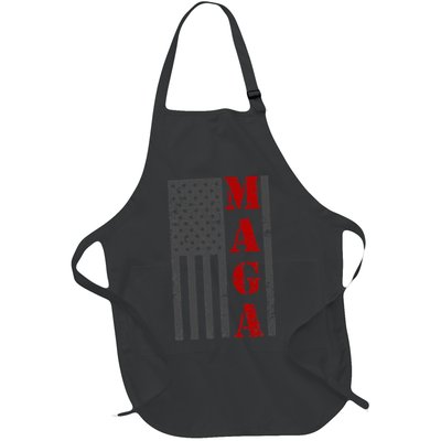 Maga Flag Gray And Red Distressed American Flag Apron