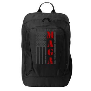 Maga Flag Gray And Red Distressed American Flag City Backpack