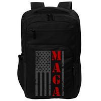 Maga Flag Gray And Red Distressed American Flag Impact Tech Backpack