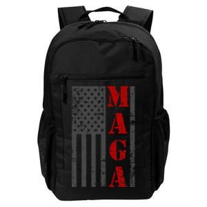 Maga Flag Gray And Red Distressed American Flag Daily Commute Backpack