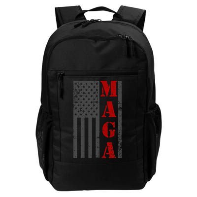 Maga Flag Gray And Red Distressed American Flag Backpack
