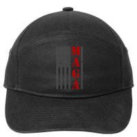 Maga Flag Gray And Red Distressed American Flag 7-Panel Snapback Hat