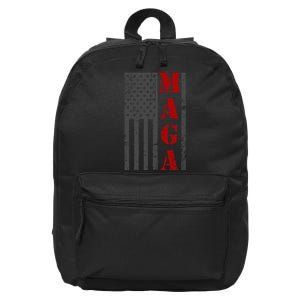 Maga Flag Gray And Red Distressed American Flag 16 in Basic Backpack