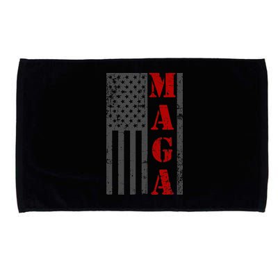 Maga Flag Gray And Red Distressed American Flag Microfiber Hand Towel