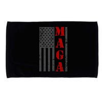 Maga Flag Gray And Red Distressed American Flag Microfiber Hand Towel