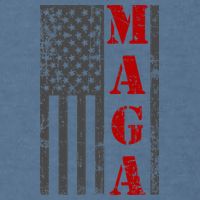 Maga Flag Gray And Red Distressed American Flag Garment-Dyed Sweatshirt