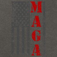 Maga Flag Gray And Red Distressed American Flag Cotton Canvas Backpack