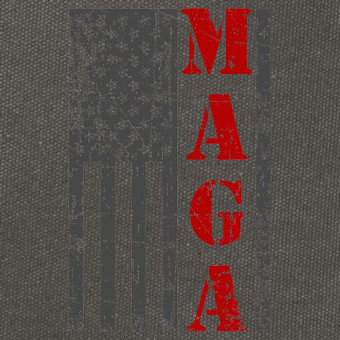 Maga Flag Gray And Red Distressed American Flag Cotton Canvas Backpack