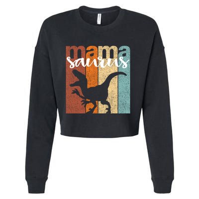 Mamasaurus Family Gift Vintage Gift Cropped Pullover Crew