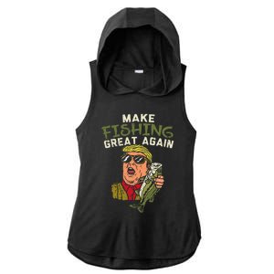 Make Fishing Great Again Trump Funny Fisherman Angler Gift Ladies PosiCharge Tri-Blend Wicking Draft Hoodie Tank