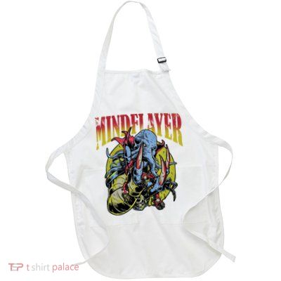 Mind Flayer Gamer Game Lover Retro Full-Length Apron With Pockets
