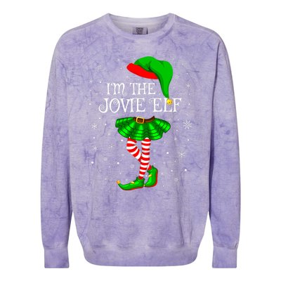 Matching Family Group I'm The Jovie Elf Christmas Colorblast Crewneck Sweatshirt