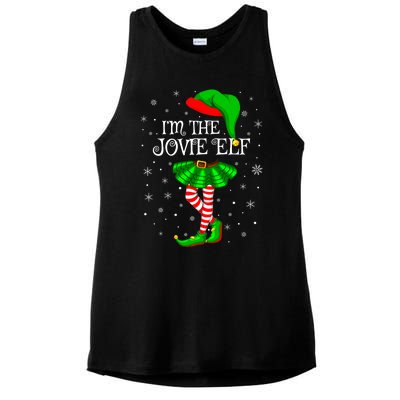 Matching Family Group I'm The Jovie Elf Christmas Ladies PosiCharge Tri-Blend Wicking Tank