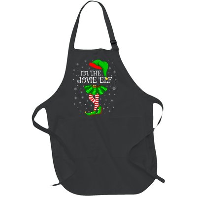 Matching Family Group I'm The Jovie Elf Christmas Full-Length Apron With Pockets