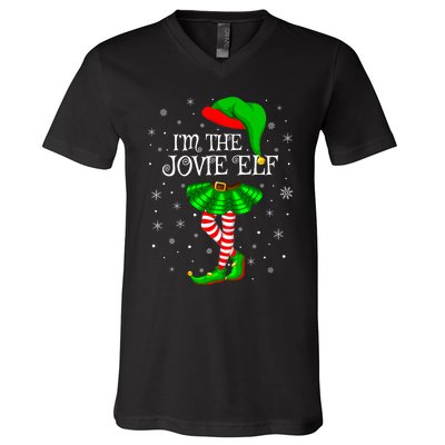 Matching Family Group I'm The Jovie Elf Christmas V-Neck T-Shirt