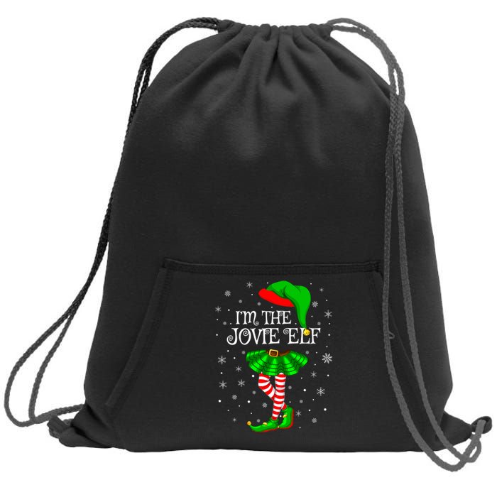 Matching Family Group I'm The Jovie Elf Christmas Sweatshirt Cinch Pack Bag