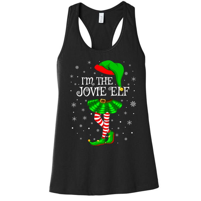 Matching Family Group I'm The Jovie Elf Christmas Women's Racerback Tank