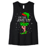 Matching Family Group I'm The Jovie Elf Christmas Women's Racerback Cropped Tank