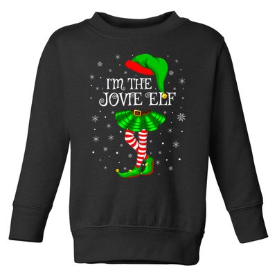 Matching Family Group I'm The Jovie Elf Christmas Toddler Sweatshirt