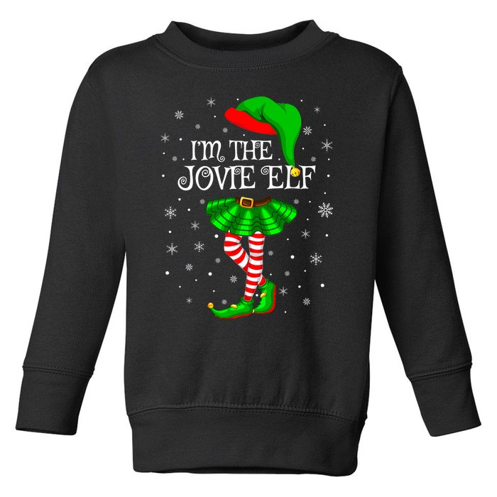 Matching Family Group I'm The Jovie Elf Christmas Toddler Sweatshirt