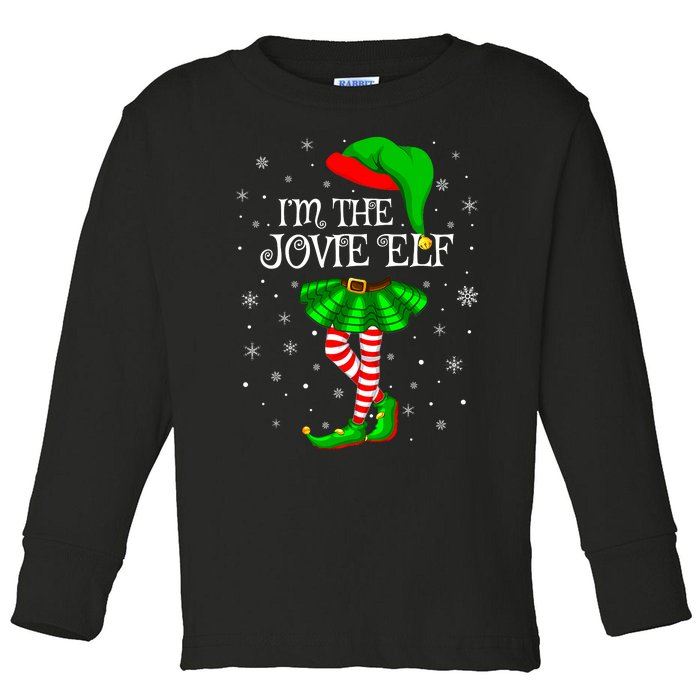 Matching Family Group I'm The Jovie Elf Christmas Toddler Long Sleeve Shirt