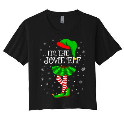 Matching Family Group I'm The Jovie Elf Christmas Women's Crop Top Tee