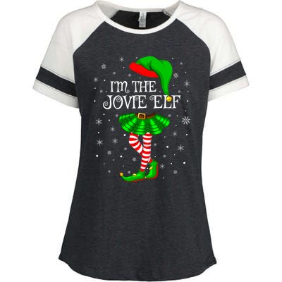 Matching Family Group I'm The Jovie Elf Christmas Enza Ladies Jersey Colorblock Tee