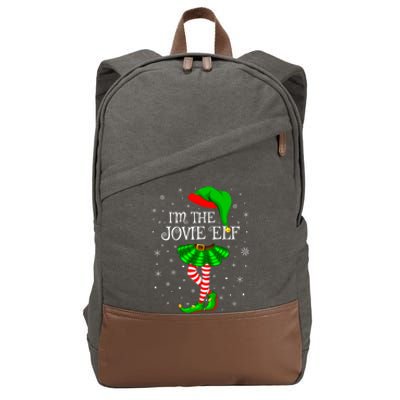 Matching Family Group I'm The Jovie Elf Christmas Cotton Canvas Backpack