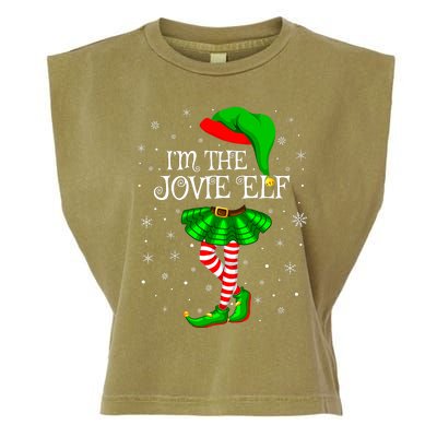 Matching Family Group I'm The Jovie Elf Christmas Garment-Dyed Women's Muscle Tee