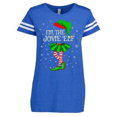 Matching Family Group I'm The Jovie Elf Christmas Enza Ladies Jersey Football T-Shirt