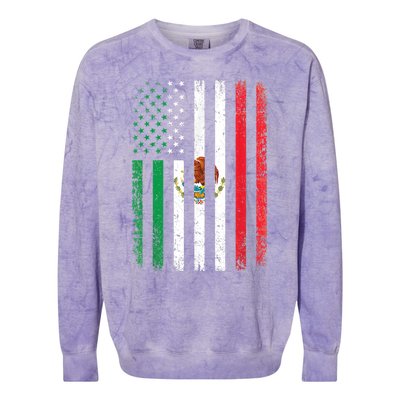 Mexico Flag Gift Usa American Mexican Independence Day Gift Colorblast Crewneck Sweatshirt