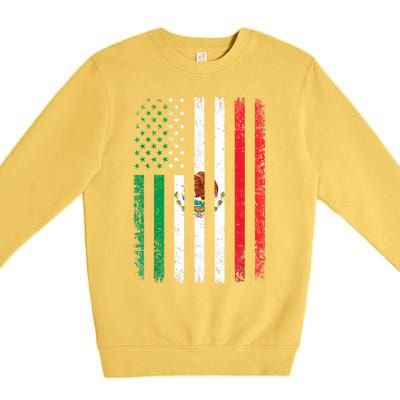 Mexico Flag Gift Usa American Mexican Independence Day Gift Premium Crewneck Sweatshirt