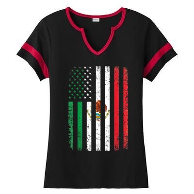 Mexico Flag Gift Usa American Mexican Independence Day Gift Ladies Halftime Notch Neck Tee