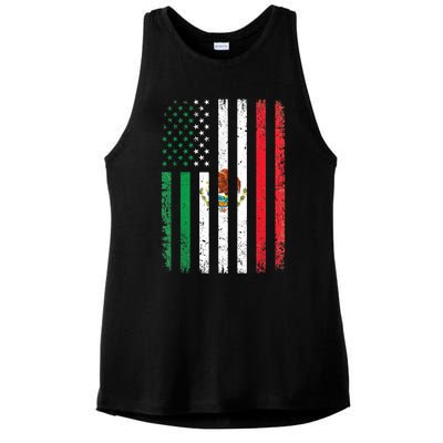 Mexico Flag Gift Usa American Mexican Independence Day Gift Ladies PosiCharge Tri-Blend Wicking Tank