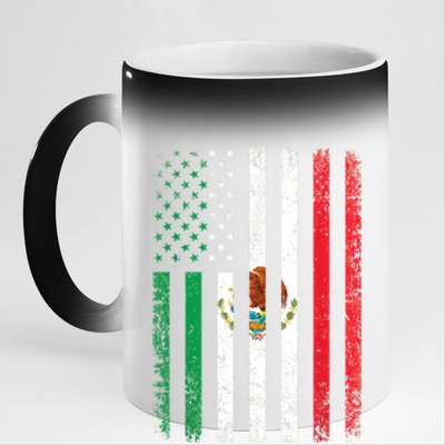 Mexico Flag Gift Usa American Mexican Independence Day Gift 11oz Black Color Changing Mug