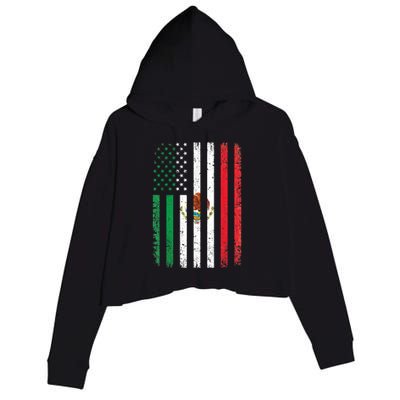 Mexico Flag Gift Usa American Mexican Independence Day Gift Crop Fleece Hoodie