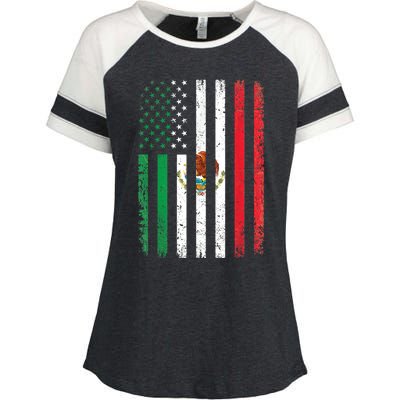 Mexico Flag Gift Usa American Mexican Independence Day Gift Enza Ladies Jersey Colorblock Tee