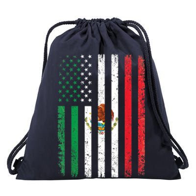 Mexico Flag Gift Usa American Mexican Independence Day Gift Drawstring Bag