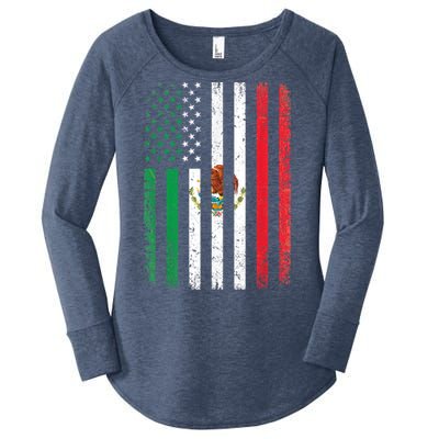 Mexico Flag Gift Usa American Mexican Independence Day Gift Women's Perfect Tri Tunic Long Sleeve Shirt