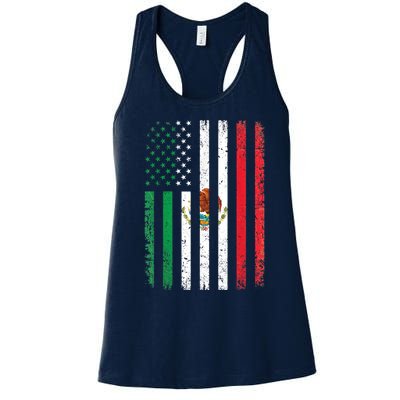 Mexico Flag Gift Usa American Mexican Independence Day Gift Women's Racerback Tank