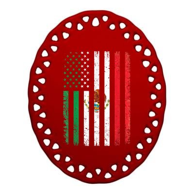 Mexico Flag Gift Usa American Mexican Independence Day Gift Ceramic Oval Ornament